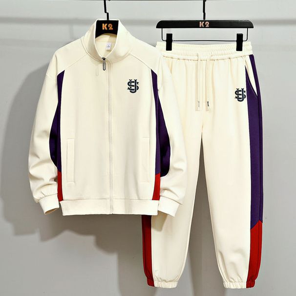 Men's Winter Zip-Up Hoodie & Pants Set With Contrast Letter Print – Casual Streetwear Outfit In Sizes S-XXXXL_voghion.com