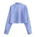 Women's 2024 Spring New 6-Color Pocket Decorative Short Shirt_voghion.com