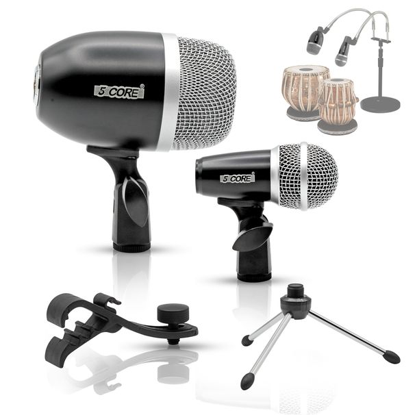 5 CORE Tabla Mic XLR Wired Uni Directional Snare Tom Kick Instrument Microphone with Dynamic Moving Coil Swivel Mount Steel Mesh Grille Included Mini _voghion.com