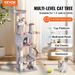 Cat Tree 60.6' Cat Tower With Cat Condo Sisal Scratching Post Light Grey_voghion.com