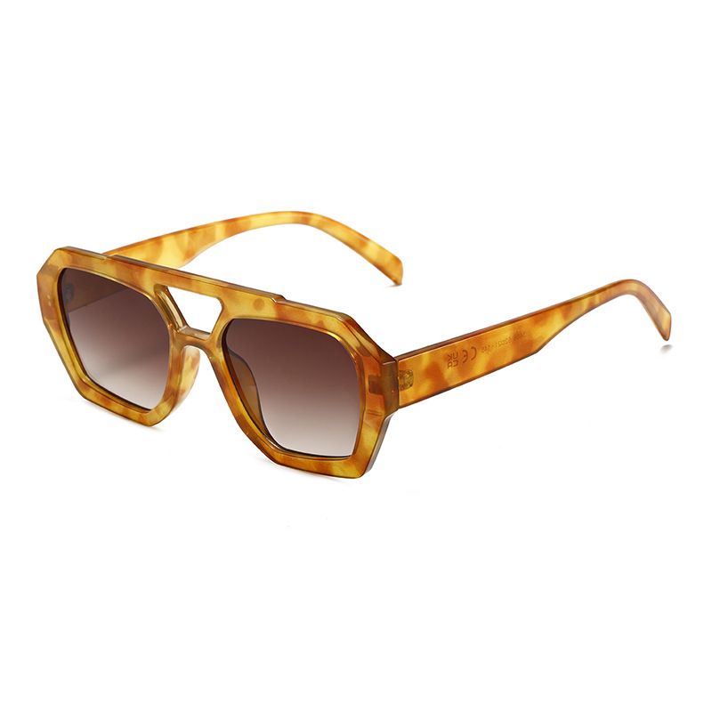 3486 double beam irregular edge sunglasses UV400 pilot sunglasses_voghion.com