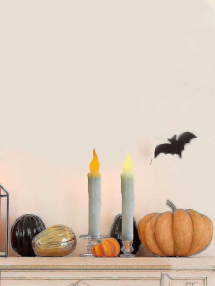 Led Candles With Remote Control, Flickering Flame, Pack Of 6, Halloween Decor_voghion.com