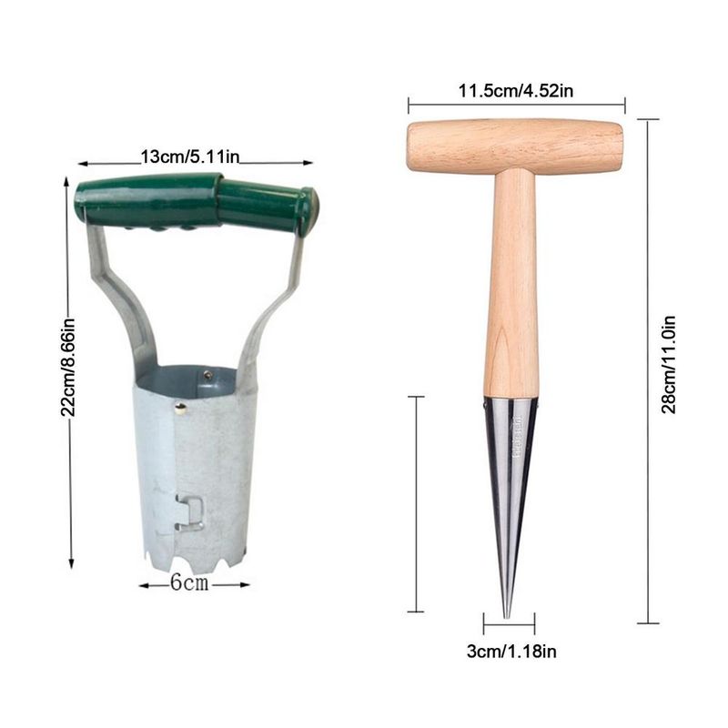Set de scule pentru plantat bulbi, 2 buc. Unelte de grădină pentru plantarea bulbilor, set de scule pentru bulbi de grădină pentru plantarea semințelor de legume, lalele, narcise și usturoi_voghion.com