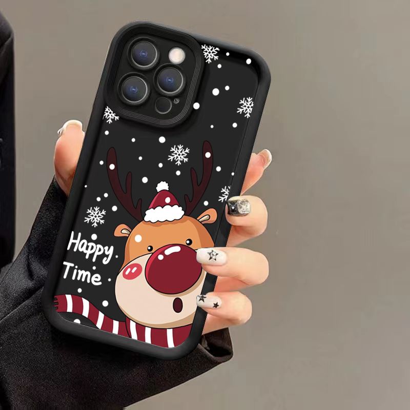 Christmas Elk Deer Print Graphic Phone Case For IPhone 17 16 Pro Cases For IPhone Air 16 15 14 13 12 11 Pro Max 16 15 14 Plus 13 Cover_voghion.com