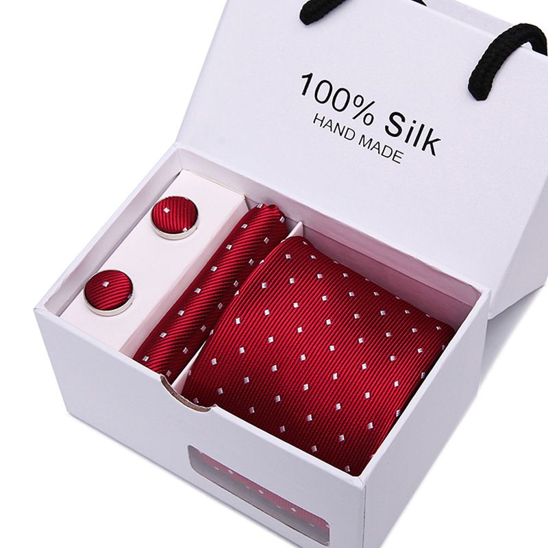 Men's Ties & Handkerchiefs tie five-piece suit formal business 7.5cm striped blue black tie wedding groom_voghion.com
