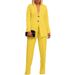 Women's Clothing solid color suit collar button two piece suit_voghion.com