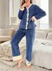 Autumn And Winter Love Thickened Warm Simple And Comfortable Loungewear Set_voghion.com