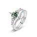 Nuovo anello di lusso leggero alla moda in argento con agata acquatica fresca verde muschio_voghion.com