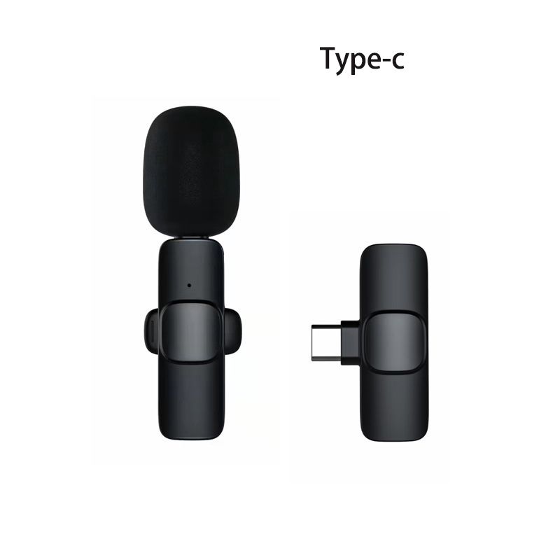 Microfono Lavalier Wireless Tipo C Lighing Iphone e Android Cellulare Mini Microfono per Registrazione Audio Video Trasmissione_voghion.com