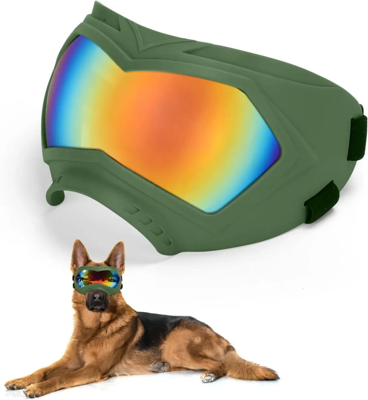 Güneş Gözlüğü Gözlük Evcil Hayvan Gözlüğü Ayarlanabilir Kayışlı, Orta Büyük Köpekler İçin Yüzme Paten Gözlükleri Rüzgar Geçirmez Toz Geçirmez_voghion.com