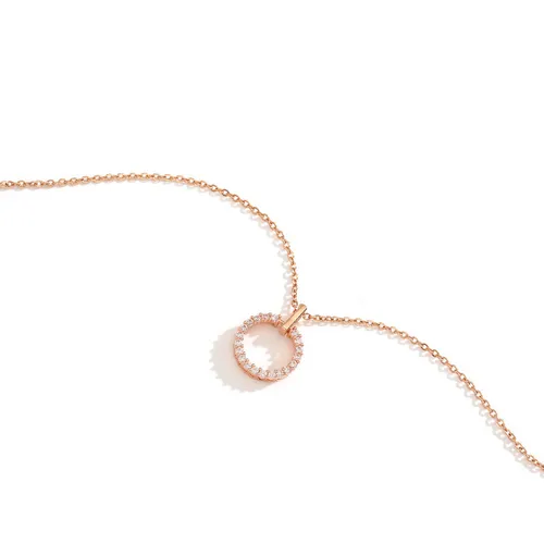 Enkelt och moderiktigt cirkel nyckelbenskedja nischdesign halsband kvinnligt ins trendigt nät rött temperament enkelt diamanthänge_voghion.com