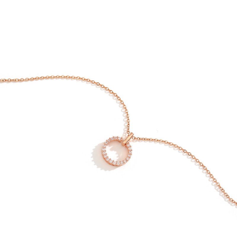 Collana con catena a clavicola circolare semplice e alla moda, design di nicchia, pendente con diamante semplice, tendenza femminile, temperamento rosso netto_voghion.com