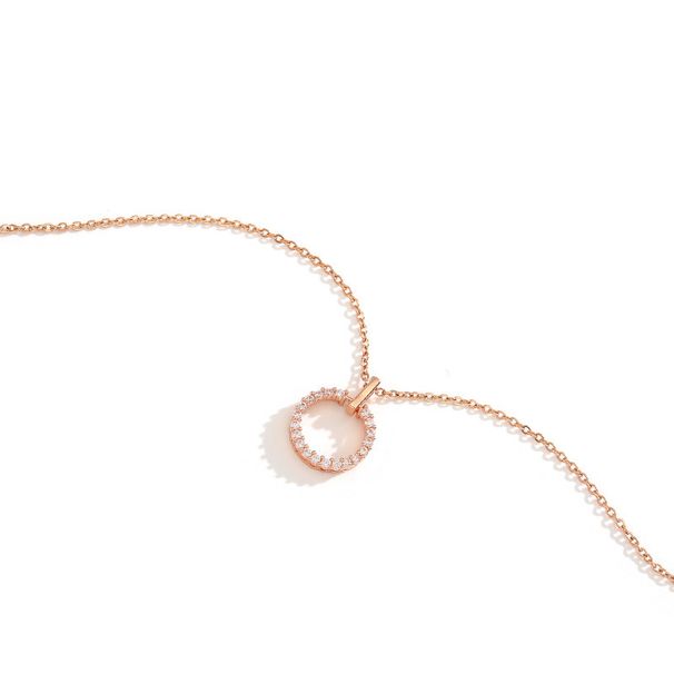 Collana con catena a clavicola circolare semplice e alla moda, design di nicchia, pendente con diamante semplice, tendenza femminile, temperamento rosso netto_voghion.com