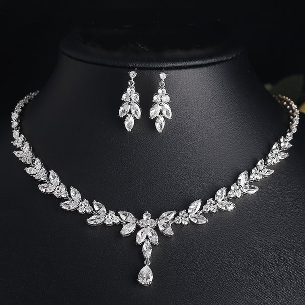 Collana con ciondolo a forma di occhio di cavallo, semplice ed elegante, con zirconi, per damigelle d'onore, per matrimonio, banchetto, orecchini_voghion.com