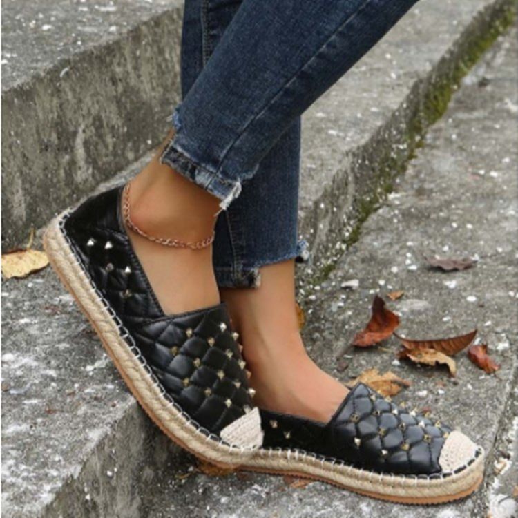 Large Size Lefu Single For Women 2025 Spring Grass Weaving Fisherman's Women's Flat Bottom Slippery Shoes_voghion.com