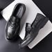 TerraStride Business Genuine Casual Spring New Slip-On Black Leather Shoes Commuter Men's Loafers_voghion.com