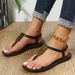 Sandali estivi da donna in stile bohémien, con punta piatta e casual, stile New Roman_voghion.com