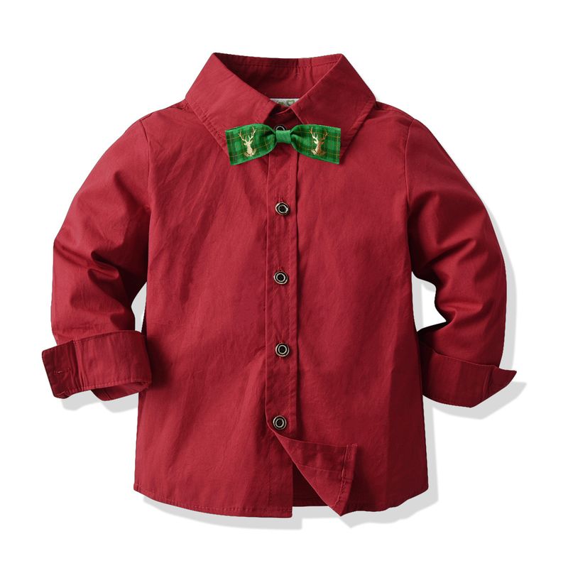 Chemise de noël pour enfants, garçon, bébé, printemps et automne, chemise à manches longues, Cardigan, chemise à Base_voghion.com