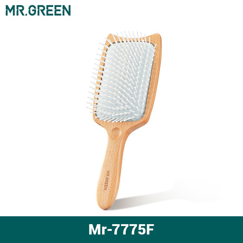 Borstel MR.GREEN Haar Brede Board Massage Natuurlijke Beuken Kat Hoofd Ontwerp Kam Gaszak Haarborstel Voor Droog Nat H borstel_voghion.com