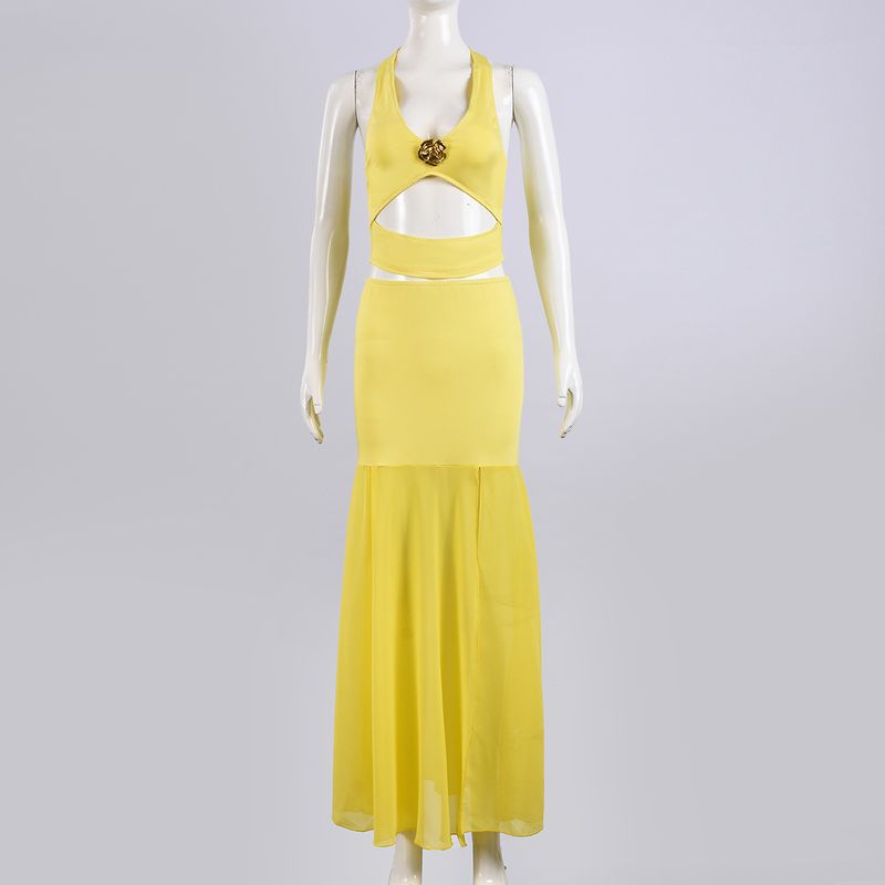 Sexy Y2K Outfit Damen 2-teiliges Set: Crop Top mit Schnürung + geblümter 3D-Rock, ärmellose Streetwear, dehnbare Polyestermischung, Sommer-Clubwear (S-XL)_voghion.com