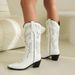 Embroidered Plus Size Western Cowboy Autumn Winter Thick High Heel Square Toe Mid-Calf Riding Martin Boots_voghion.com