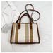 Large Capacity Handheld Tote For Women 2025 New European And American Trendy Canvas Color-Block Striped Single Shoulder_voghion.com