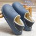 Glide Men S Slippers With Cushioning Winter Waterproof Indoor Home Slippers Closed Heel Non Slip Fleece Lined Warm Cotton_voghion.com