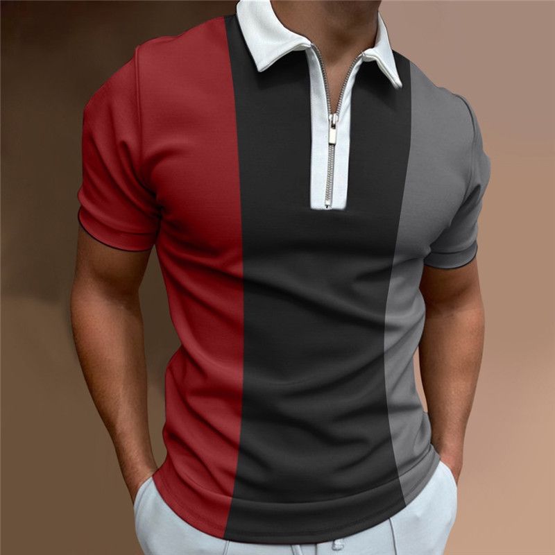 2023 new polo shirt men's light business casual short sleeve men's polo shirt fashion lapel T-shirt_voghion.com