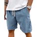 Men's Clothing Spring And Summer Solid Color Lace Up Sports Pants Corduroy Simple Five Point Shorts Men's Shorts Casual Pants_voghion.com