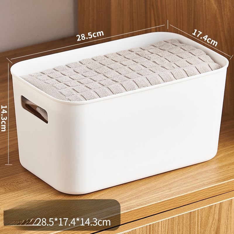 Thickened Box Miscellaneous Kitchen Cabinet Plastic Organizer Rectangular White Storage Basket Desk Frame_voghion.com