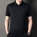 Camicia a maniche corte sottile CT 2025 Summer Silk da uomo, senza cuciture, casual e alla moda_voghion.com