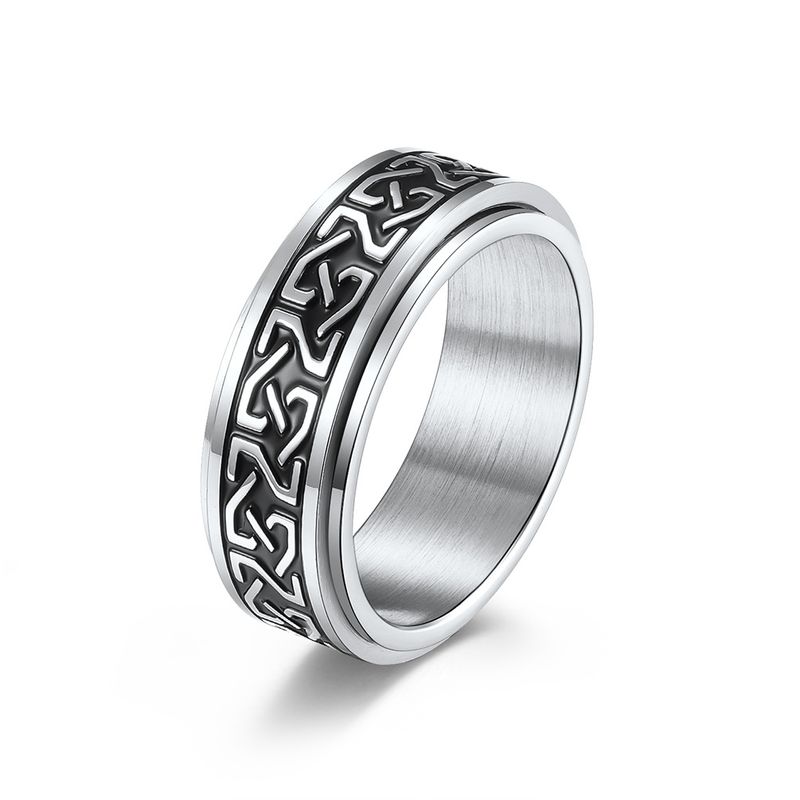 Keltischer Knoten Edelstahl Drehring Ring zur Linderung von Ängsten Hochzeit Verlobungsring Paarring_voghion.com