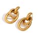 Damenschmuck Mode Nischenpersönlichkeit Ohrringe Edelstahl vergoldet K Gold Französisch O-förmige gewundene geometrische Ohrringe_voghion.com