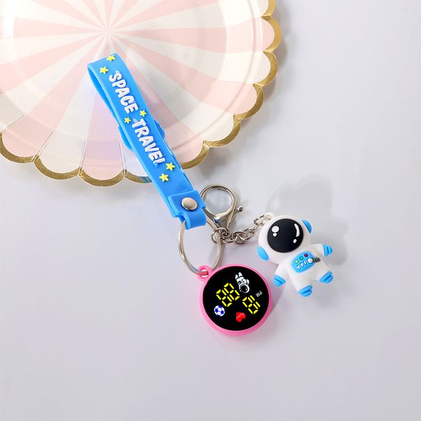 Neue elektronische LED-Schlüsselanhängeruhr, hängende Dekoration für den Rucksack mit Astronautenfigur, elektronische Anhängeruhr für Grundschüler zum Überprüfen der Uhrzeit_voghion.com