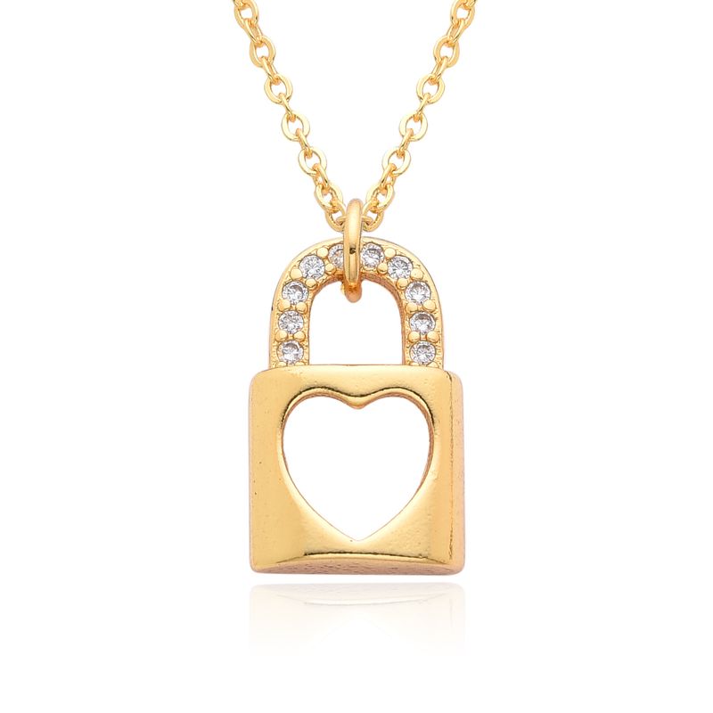 Light luxury micro inlaid heart necklace for women niche design clavicle chain zircon sweater chain_voghion.com
