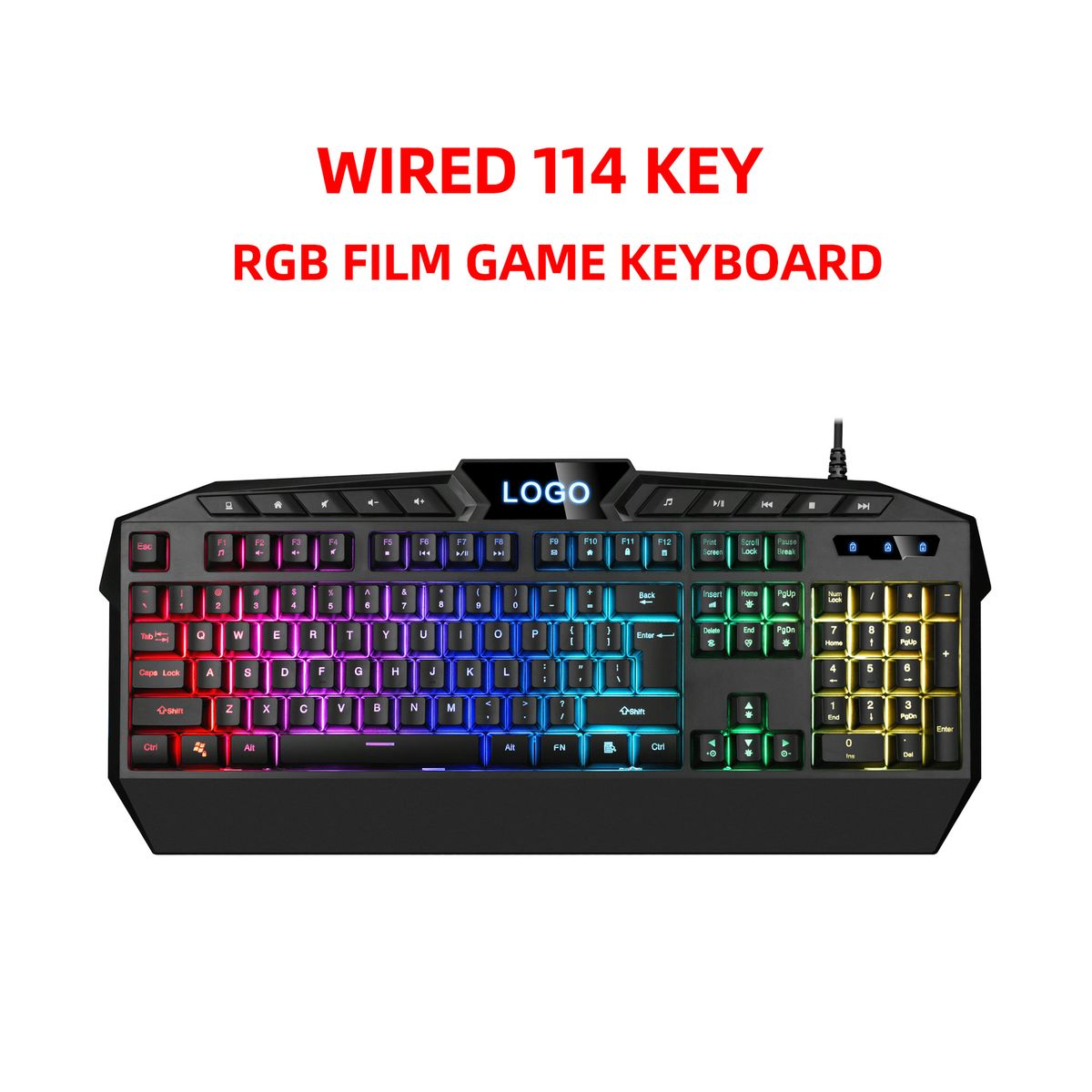 Tastiera per computer touch meccanica cablata personalizzata da 114 tasti del 2025, supporta retroilluminazione RGB senza conflitti a 25 tasti_voghion.com