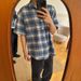 Flannel Blue Checkered Short Sleeved Shirt Men's Summer Checkered Shirt Jacket_voghion.com