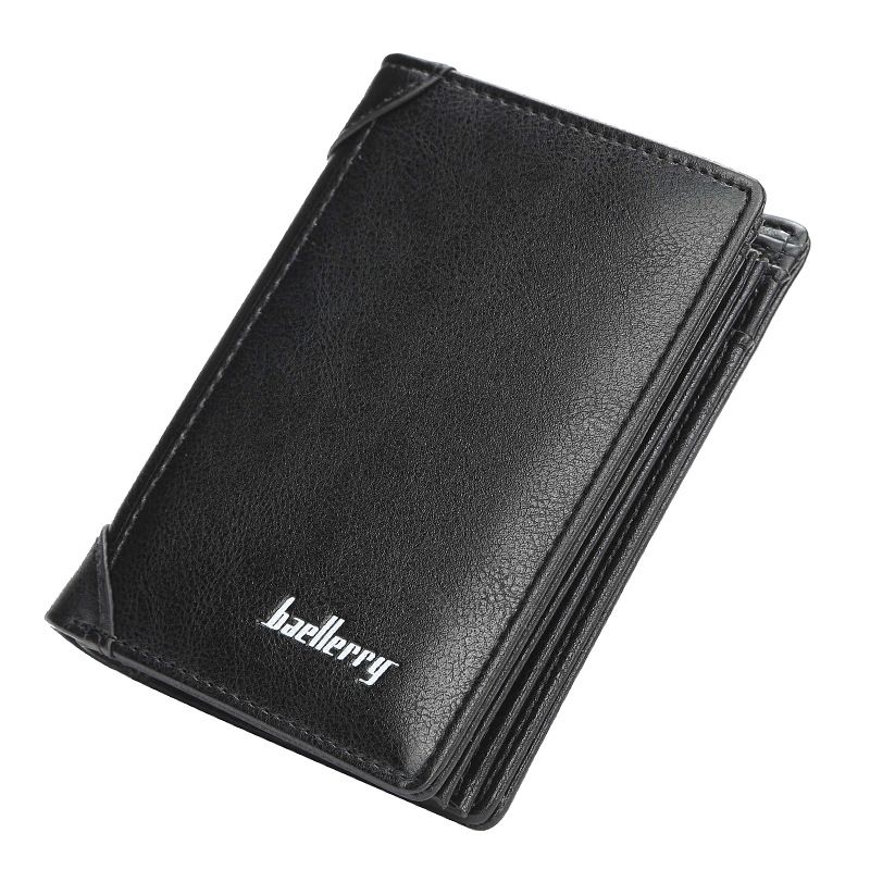 Carteira Baellerry versão curta masculina com vários compartimentos para cartões para carteira de motorista carteira macia horizontal e vertical juvenil_voghion.com