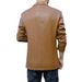 Men's Faux Leather Blazer Jacket – Retro Streetwear Double-Breasted Coat With Zipper Closure (M-6XL, Black/Yellow/Burgundy/Blue)_voghion.com