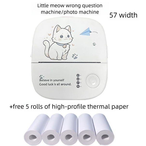 Miaomiao Error Correction Photo Printer Organizer Artifact Mini Portable 57mm Early Education Machine Children's_voghion.com