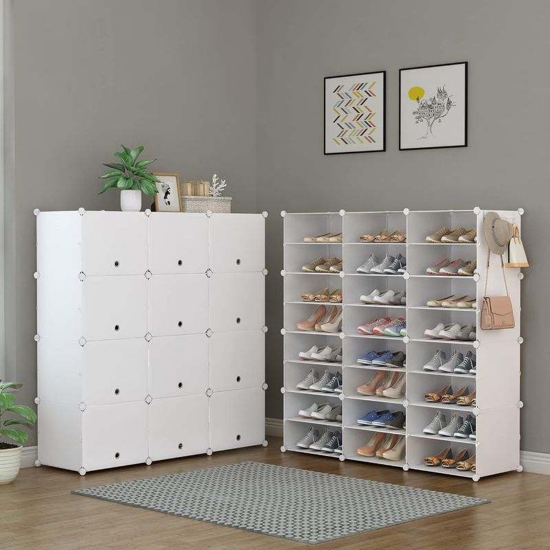 Home Furniture Shoe Box Storage Box Transparent Dust Ball Shoe Storage Artifact Space Saving Home Door Small Shoe Rack Folding Shoe Cabinet_voghion.com