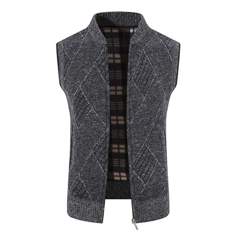 2023 neue Pullover Herren Herbst und Winter Basisweste plus Samtjacke Strickjacke Weste Weste Pullover_voghion.com