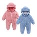 Infant And Toddler Double Sided Fleece With Open Hands And Feet Plus Velvet For Warmth, Solid Color One Piece Romper For Men And Women_voghion.com