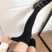 White knee high pure desire for spring summer, gentle girl, vertical striped thigh socks, JK long stockings, autumn_voghion.com