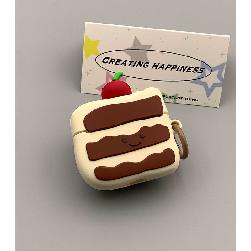 Guzhonghao Korean 3D Cherry Chocolate Cake Suitable Pro2 Wireless Bluetooth Earphone 1/2 New 3 Silicone Anti Drop_voghion.com