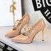 Pedicure Thin Women's Shoes Thin Heel High Heel Light Mouth Pointed Suede Single Shoes High Heels_voghion.com