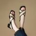 Stepping On Clouds~ Chunky Sandals For Women Summer New New Color Block Cross Strap Soft Sole Mid Heel Roman Shoes_voghion.com