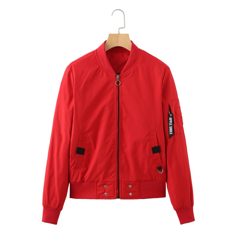 Abbigliamento da donna New Fashion Colletto rialzato Bomber in cotone casual urbano Cappotto primaverile e autunnale_voghion.com
