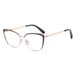 Nieuwe Cat Eye metalen anti-blauwlichtbril met veerpoot, eenvoudig en veelzijdig, geen graden platte lens_voghion.com