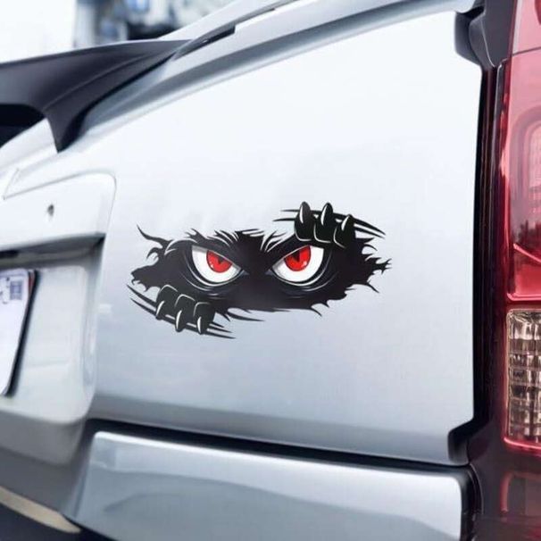 Hide And Seek Angry Eyes Interesting Monster Peeping Cat Car Stickers Decoration_voghion.com